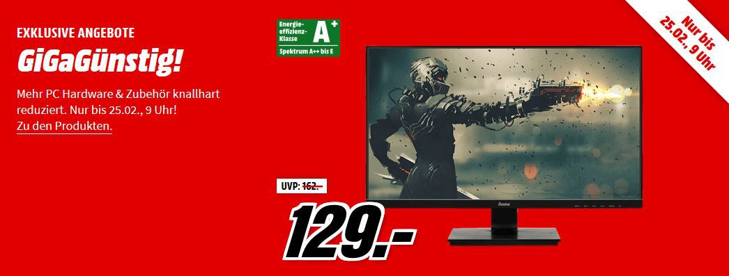 Media Markt GiGaGünstig Sale: PC Hardware & Zubehör reduziert z.B. HYRICAN STRIKER Gaming PC für 649€ (statt 774€)