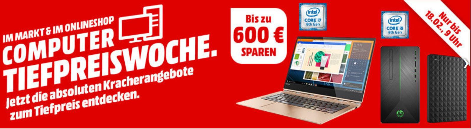 MM Top Computer Tiefpreiswoche: letzter Tag z.B.: LENOVO Yoga 920 Convertible i7, 512 GB SSD, 8 GB RAM für 1.399€ (statt 1.700€)