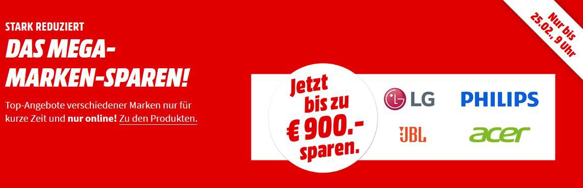 Media Markt Mega Marken Sparen: günstige Artikel von LG, Philips, JBL, Acer und Medion