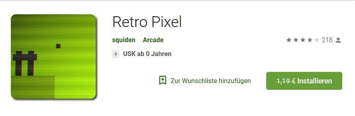 Android App: RETRO PIXEL kostenlos (statt 1,19€)