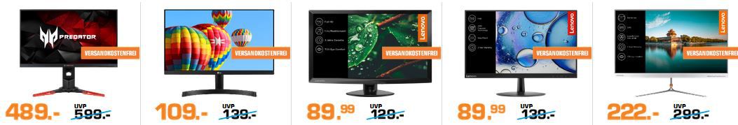 Saturn Late Night TFT Shopping: günstige Monitore z.B. LENOVO L22e 20   21.5 Zoll FullHD Monitor für 89,99€