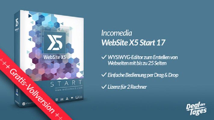 Gratis: Version 17 des WYSIWYG Editors WebSite X5 Start (statt 20€)