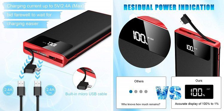 KEDRON Powerbank (ZMN601) mit 25.000 mAh, 3 USB Ports & Dual Adapter für 22,39€ (statt 32€)