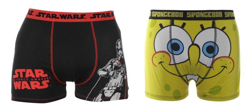 Herren Boxershorts mit Motiven von Marvel, Star Wars etc. für je 1,11€ zzgl. 3,95€ VSK