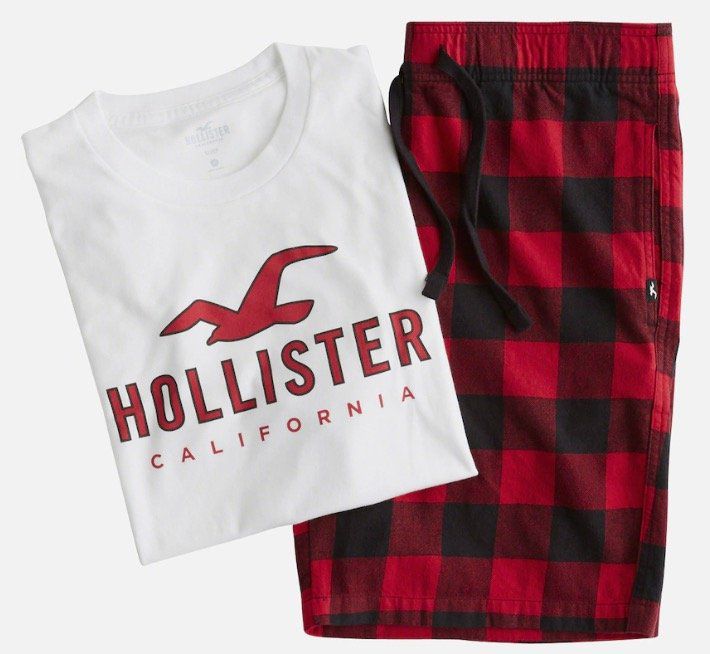 Hollister Herren Pyjama (T Shirt + kurze Hose) für 26,91€