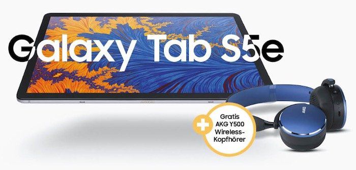 Samsung Tab S5e LTE 64GB für 79€ + gratis AKG Y500 Wireless Kopfhörer (Wert 145€) + Vodafone LTE Datentarif mit 12GB LTE für 27,49€ mtl.