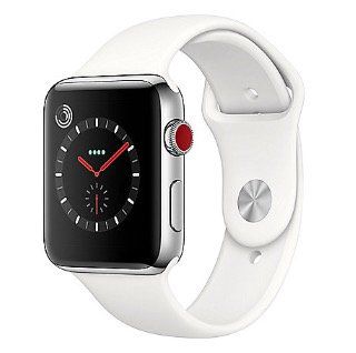 Apple Watch Series 3 (GPS + Cellular) mit Edelstahl Gehäuse 42mm und Sportarmband für 333€ (statt 389€)