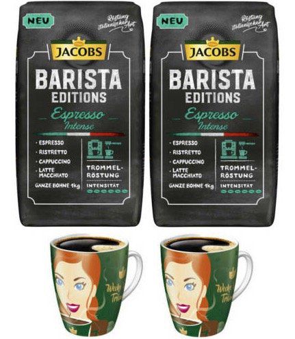 2kg Jacobs Barista Editions Espresso Intense (ganze Bohne) + 2 Ritzenhoff Becher für 19,99€ (statt 37€)