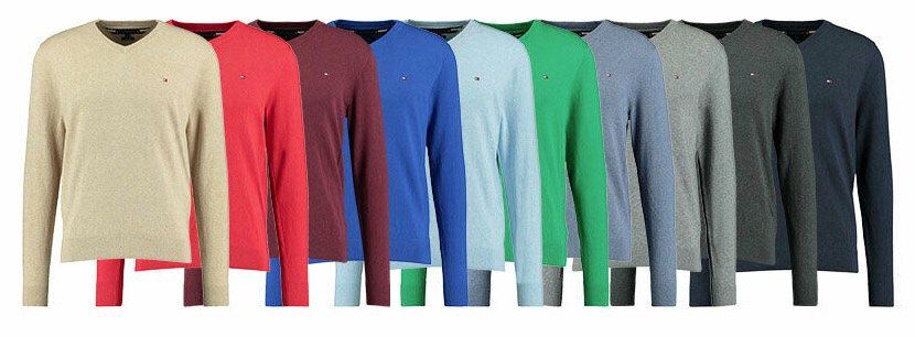 Tommy Hilfiger Herren Strickpullover mit V Ausschnitt für 59,90€ (statt 70€)