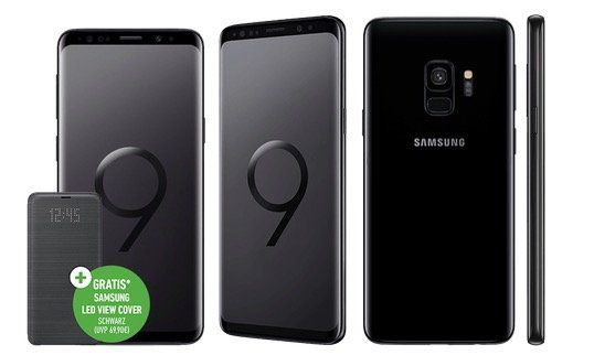 Galaxy S9 + LED View Cover + 120€ adidas Gutschein für 59€ + Blau Allnet Flat im O2 Netz mit 5GB LTE für 19,99€