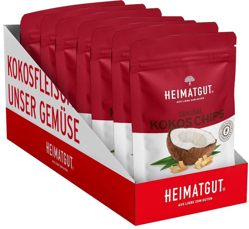 10 x 40g Heimatgut Kokos Chips Original Vorteilspackung für 6,90€ [Prime] (statt ~20€)