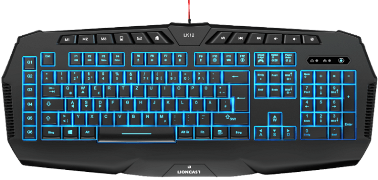 LIONCAST LK 12 Gaming Tastatur mit RGB Background Beleuchtung für 19€ (statt 30€)