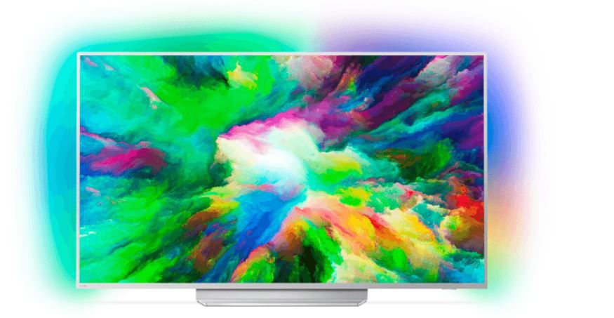 PHILIPS 49PUS7803   49 Zoll Android UHD TV mit Ambilight (3 Seiten) für 499€ (statt 579€)