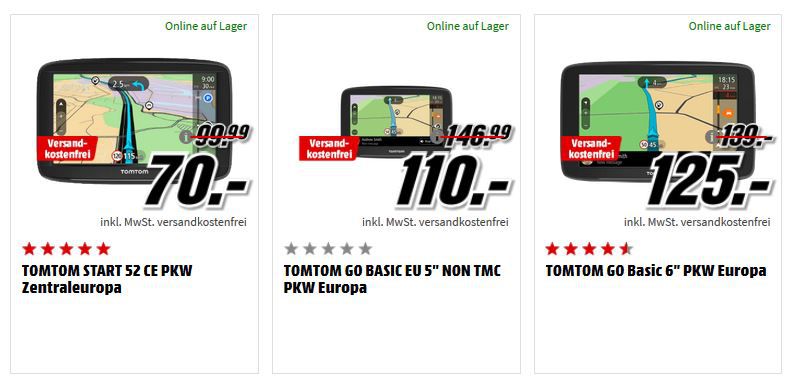 Media Markt TomTom Navi Tiefpreisspätschicht : z.B. TOMTOM TMC Empfänger Ladekabel für 15€ (statt 36€)