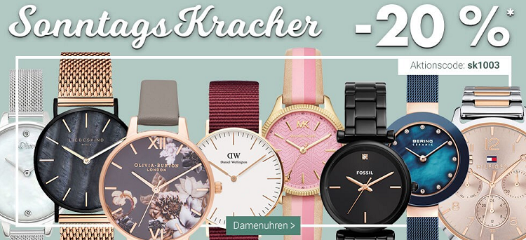 Karstadt Sonntags Kracher u.a. mit 20% Rabatt auf Damenuhren,  düfte & Schuhe