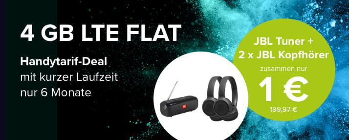 Knaller! 🔥 3 JBL Prämien (Wert 169€) + o2 Allnet Flat mit 4GB LTE für 14,99€ mtl. mit nur 6 Monaten Laufzeit