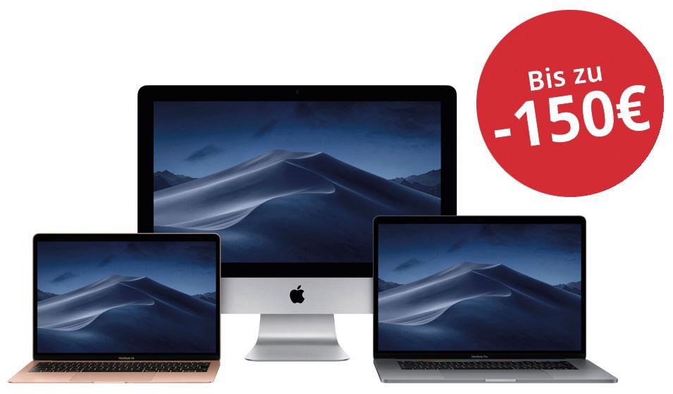 MacTrade: Bis 150€ Rabatt auf iMac, Mac Pro oder MacBook + Garantieverlängerung im Wert von 50€