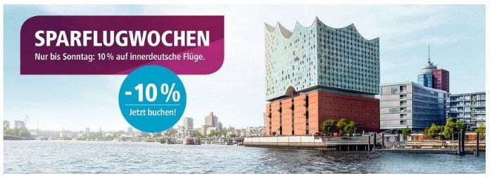 🛩️ Eurowings Sparflugwochen: bis Sonntag 10% auf innerdeutsche Flüge z.B. Köln   Berlin ab 18,99€