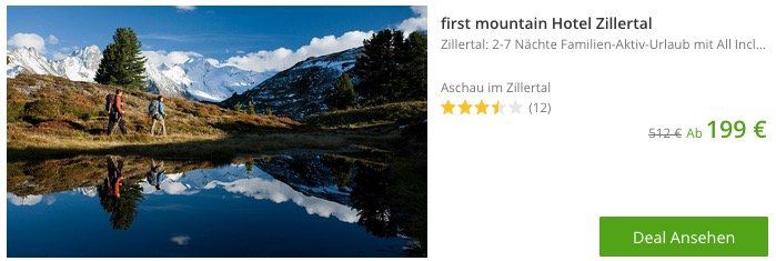 Groupon mit bis 15% Rabatt auf Reisen oder Freizeitparks z.B. 2 Nächte Zillertal für 2 + 2 Kinder inkl. AI ab 179€