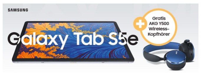 Galaxy Tab S5e mit AKG Y500 Wireless für 99,95€ + MD Internet Flat Telekom Netz 10GB LTE für 24,99€ mtl.