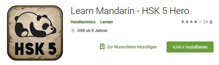 Android: Learn Mandarin   HSK 5 Hero kostenlos (statt 10€)