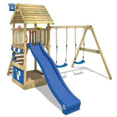 WICKEY Spielturm Smart Shelter mit Doppelschaukel und Rutsche für 499,95€ (statt 686€)