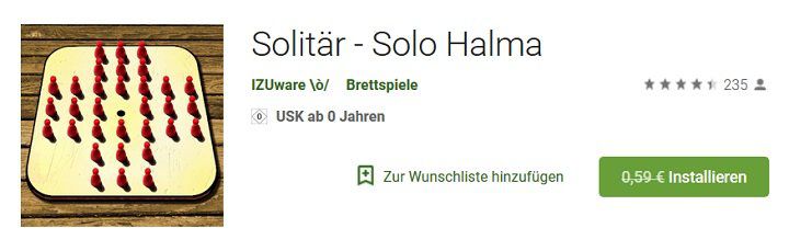 Android: Solitär   Solo Halma kostenlos (statt 0,59€)