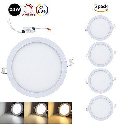 VINGO 5x24W LED Einbauleuchten in rund oder eckig ab 31,49€