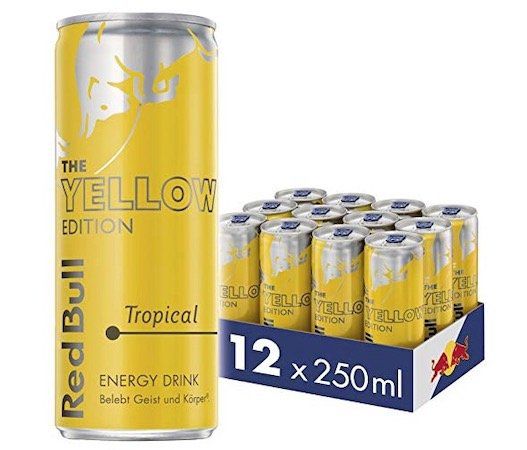 12 Dosen Red Bull Energy Drink Tropical Yellow Edition ab 9,41€ zzgl. Pfand   Prime Sparabo