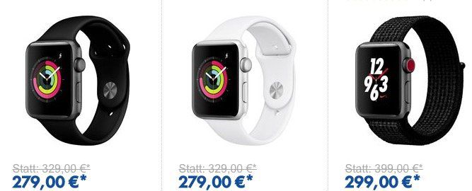 🔥 Günstige Apple Watches Bei Euronics   z.B. Apple Watch Series 3 GPS 42mm ab 279€ (statt 310€)