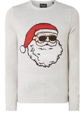 Only & Sons Pullover mit Weihnachtsmann Motiv für 9,99€ (statt 24€)   nur S & L