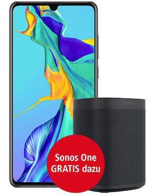 Huawei P30 für 149€ + gratis Sonos One Lautsprecher + Telekom Flat von Congstar mit 3GB für 25€ mtl.