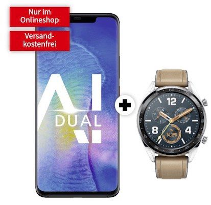 🔥 Huawei Mate 20 Pro Dual Sim + Huawei Watch GT Classic für 49€ + Vodafone Allnet Flat mit 4GB LTE für 31,99€ mtl.