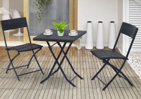 Outsunny Polyrattan Balkon Set 3 teilig für 55,71€ (statt 65€)