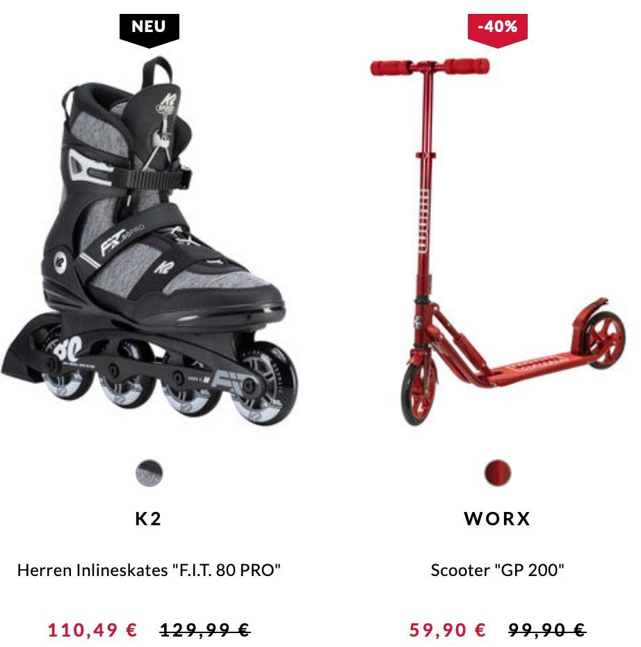 15% Rabatt auf reduzierte Skates und Scooter bei engelhorn + 5€ Gutschein