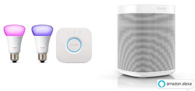 Sonos One 2. Gen mit Philips Hue White und Color Ambiance Set + Bridge für 285,99€ (statt 336€)