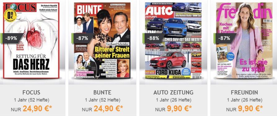 Knaller 🔥 Zeitschriften Jahresabo wählen + weiteres Jahresabo GESCHENKT dazu