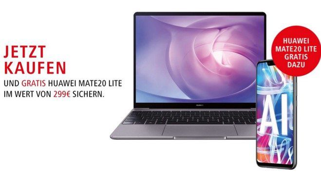 🔥 Huawai Matebook D Notebook für 599€ kaufen und Mate20 Lite im Wert von 227€ geschenkt