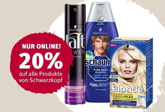 20% auf alle Schwarzkopf Produkte bei Rossmann (nur online)