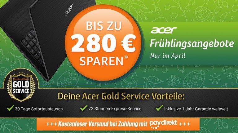 Acer Frühlingsangebote bei Notebooksbilliger   z.B. Acer Aspire 5 A517 51G 51QE für 675€ (statt 732€)