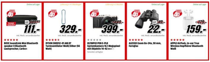 MediaMarkt: Jetzt schlägts 40 mit 40 Deals aus vielen Bereichen   eine Übersicht