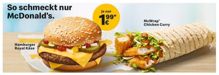 McDonalds: Hamburger Royal mit Käse für 1,99€ und 2 neue vegane Burger