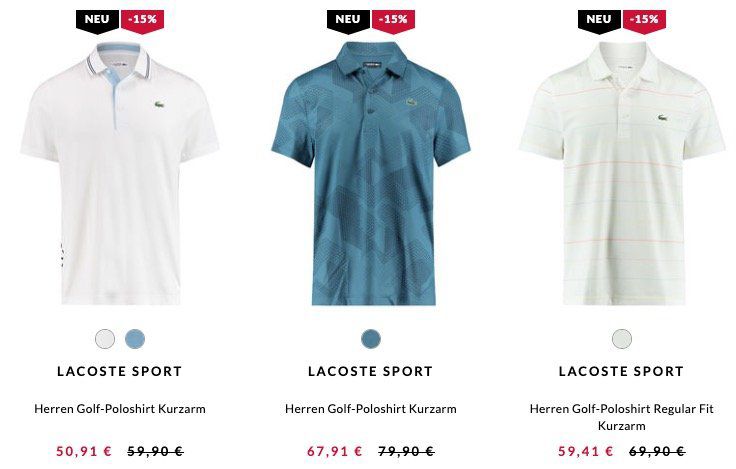 Lacoste Golf Poloshirt ab 50,86€ (statt 75€)   oder 2er Pack für 96,82€ (statt 150€)