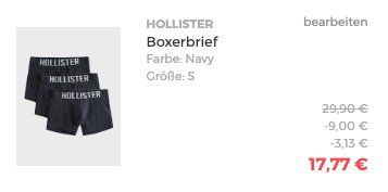 3er Pack Hollister Boxershorts in versch. Ausführungen & Designs ab 17,77€ (statt 34€)