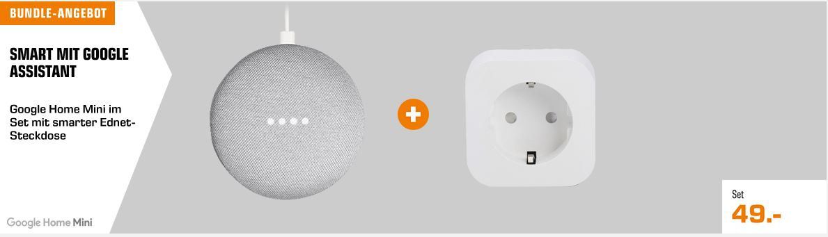 Google Home Mini + Ednet WiFi Steckdose für 49€ (statt 63€)