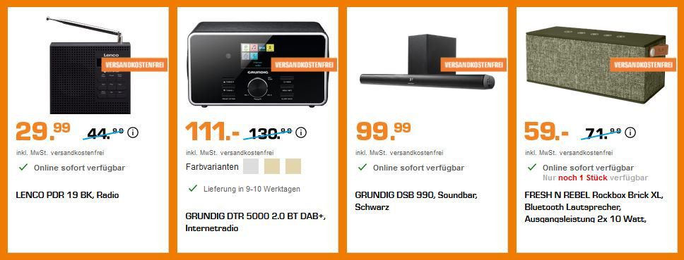 Saturn Sound Aktion: z.B. PEAQ PDR 360 BT B DAB+ Internetradio für 159€ (statt 194€)