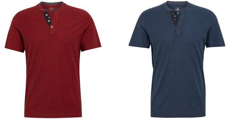 Tom Tailor Henley Herren T Shirts in 4 Farben für je 18,99€ (statt 22€)