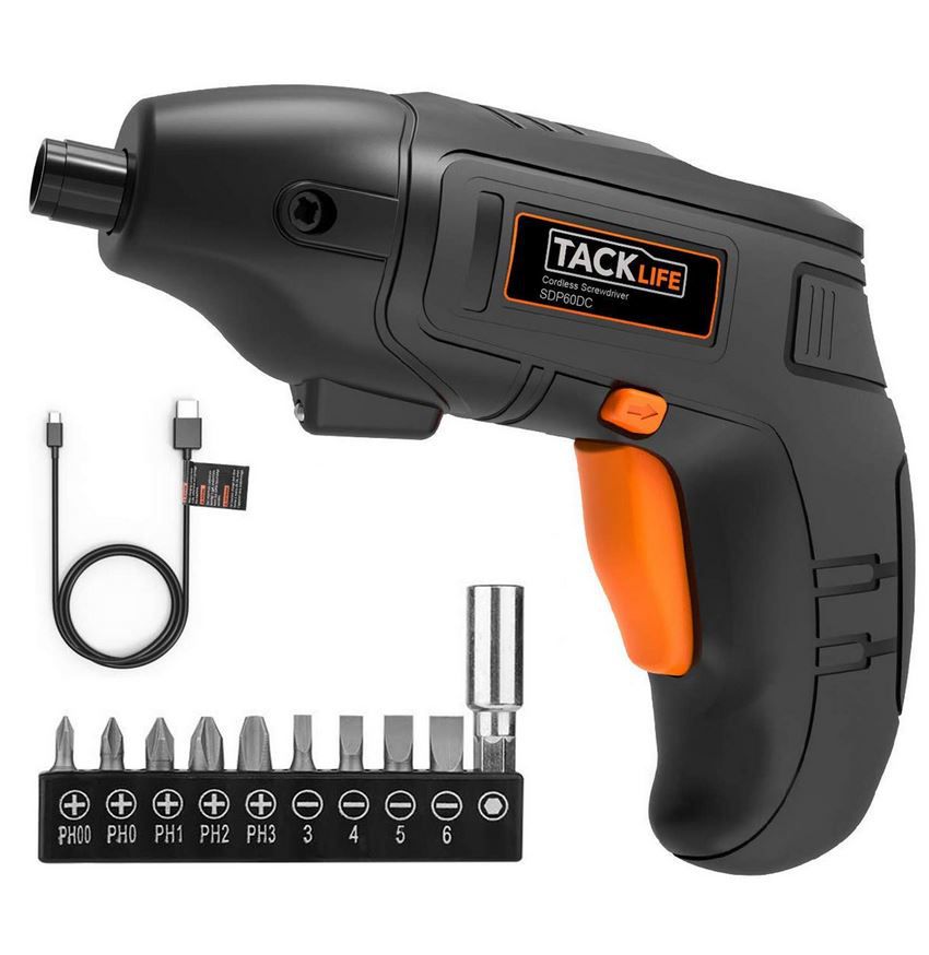 Tacklife SDP60DC mini Akkuschrauber mit 5 Nm 3.6V, 1.5 Ah Li Ion für 9,99€ (statt 21€)