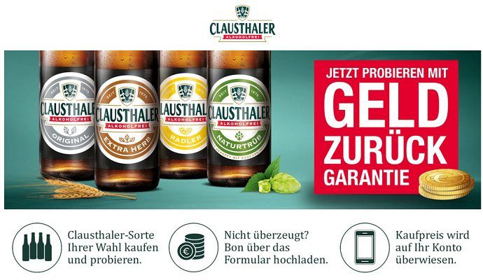 Kostenloses alkoholfreies Clausthaler Bier