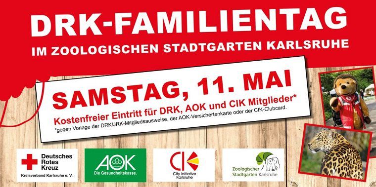 Karlsruhe: Kostenloser Eintritt für Mitglieder des DRK, der AOK oder des CIK in den Zoo